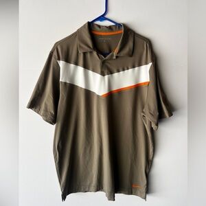 Nike Golf Dri-Fit Brown/Orange and White Size Large